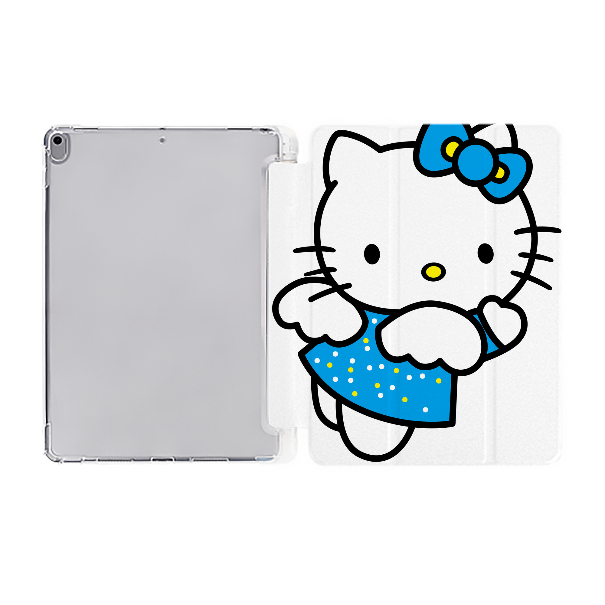 （画像用） Hello Kitty ハローキティ IPad ケース ペン収納付き 三つ折りスタンド PUレザー×シリコン 対応機種9.5/10.5/10.9インチ